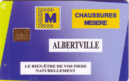 FRANCE CARTE A PUCE CHIP CARD DEMO ALBERTVILLE HAUTE SAVOIE CHAUSSURES ARBELL - Exhibition Cards