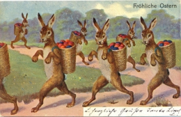 Ostern, Hasen, Körbe  Mit Eiern, 1907 - Pascua