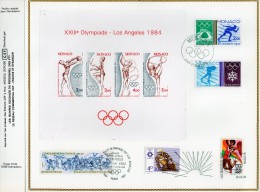 Monaco Olympiade 1984 De Los Angeles USA 1984  Feuillet Spécial  Timbres De Monaco France USA Jugoslavija - Briefe U. Dokumente