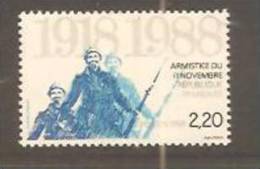 French Stamp, Armistice Of 11th November  1918, Soldiers (poilus) Guns, Soldats , Fusils - Guerre Mondiale (Première)