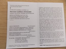 Doodsprentje Godelieve Hockaert Pollinkhove 5/5/1923 Oostduinkerke 24/2/1996 ( Theophile Swyngedouw) - Religion & Esotericism