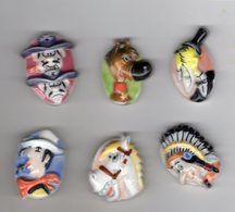 Série Complète 6 Fèves Plates  Brillantes  LUCKY LUKE  1997 - Cartoni Animati