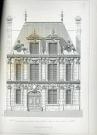 ROUEN LOT DE 2 PLANCHES MAISON RUE SAINT PATRICE 1867 SEINE MARITIME PAR CLAUDE SAUVAGEOT ARCHITECTURE - Architecture