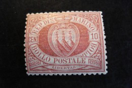 Saint Marin - Années 1895-1899 - Y.T. N° 28 - 10c Rouge-brun - Neuf (*) - Mint Light Hinged (MLH) - Unused Stamps