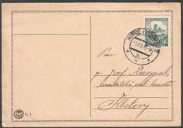 BuM1173 - Böhmen Und Mähren (1939) Horice V Podkrkonosi (czech. Postmark) Card, Tariff: 50h (stamp: Castle Karlstejn) - Storia Postale