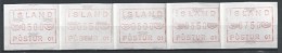 Islande Série De Timbres De Distributeurs - Franking Labels