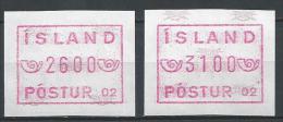 Islande Série De Timbres De Distributeurs - Automatenmarken (Frama)