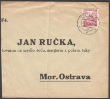 BuM1128 - Böhmen Und Mähren (1940) Upice (czech. Postmark) Letter, Tariff: 1,00K (stamp: Prague Castle) - Storia Postale