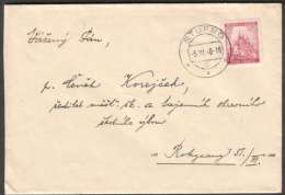BuM1118 - Böhmen Und Mähren (1940) Stupno (czech. Postmark) (letter) Tariff: 1,00K (stamp: Prague Castle) - Storia Postale