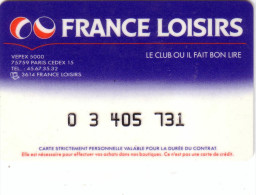 CARTE FRANCE LOISIRS - Otros & Sin Clasificación