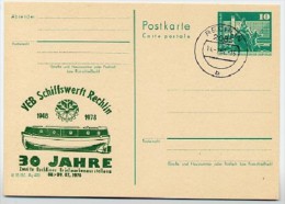 DDR P79-16b-78 C66b Postkarte PRIVATER ZUDRUCK Gelbgrün Schiffswerft Rechlin Stpl. 1978 - Privé Postkaarten - Gebruikt