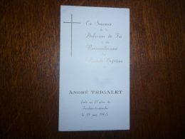 Souvenir Image Communion A TRIGALET Forchies La Marche 1963 - Comunioni