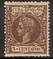 Isla De Cuba 161 * Alfonso XIII. 1898. Charnela - Kuba (1874-1898)