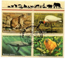 Nations Unies ; 1994 ; "animaux Menacés " ;cachet Premier Jour - Used Stamps