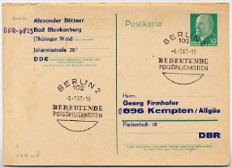 DDR P71 Postkarte ZUDRUCK BÖTTNER #2  Firmhofer Kempten 1967 - Cartoline Private - Usati