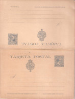 Tarjeta Entero Postal Doble (de Contestacion Pagada), Ed.-28, Alfonso XIII Pelón, Año 1890. - 1850-1931