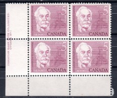 Canada 1963 5 Cent Casimir Gzowski Issue #410 MNH Inscription Block - Ongebruikt