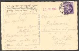 BuM1024 - Böhmen Und Mähren (1943) Budweis 3 (postcard: Castle Hluboka) Tariff: 60h (stamp: Adolf Hitler) - Storia Postale