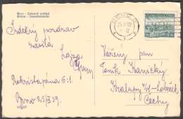 BuM0526 - Böhmen Und Mähren (1939) Brno 2 (machine Postmark) Postcard: Brno; Tariff: 50h (czech. Stamp: Plzen) - Storia Postale