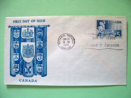 Canada 1955 FDC Cover - Pioneer Settlers - Arms - Covers & Documents