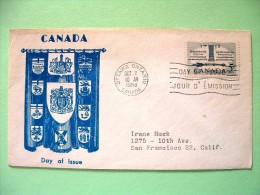 Canada 1958 FDC Cover To USA - Bicentennial Of The Meeting Of First House Of Representatives In Halifax - Arms - Brieven En Documenten