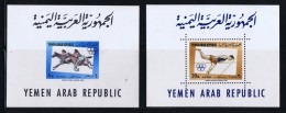 Royaume Du Yémen 1964  Jeux Olympiques De Tokio  Courses De Chevaux, Saut à La Perche  Blocs Feuillets * MH - Yemen