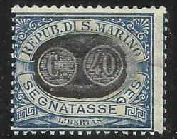 SAN MARINO 1931 TASSE TAXES SEGNATASSE POSTAGE DUE MASCHERINE SOPRASTAMPATO OVERPRINTED CENT.40 SU 10 MNH - Timbres-taxe