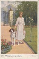CPA ALFRED MAILICK- SUNSHINE OF THE HOUSE, WOMAN WITH DOG - Mailick, Alfred