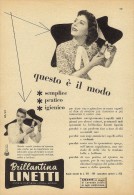 # BRILLANTINA LINETTI, ITALY 1950s Advert Pubblicità Publicitè Reklame Hair Fixer Fixateur Cheveux Fijador Haar - Unclassified