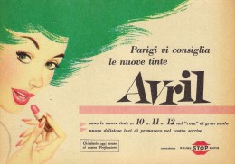 # AVRIL (type 5) ROUGE STOP PARIS 1950s Advert Pubblicità Publicitè Reklame Lipstick Rossetto Lapiz Labial Beautè - Zonder Classificatie