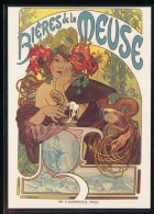 Alphonse  Maria  Mucha --   Mucha -- Bieres De Meuse  1898 --- Repro 1984 - Mucha, Alphonse