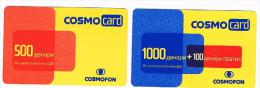 MACEDONIA (MAKEDONIA) - COSMOFON  (GSM RECHARGE)  - LOT OF 2 DIFFERENT   -   USED    -  RIF. 2948 - North Macedonia