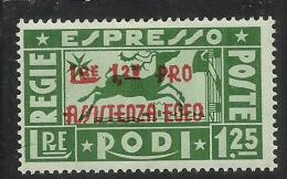 GERMAN EGEO OCCUPAZIONE TEDESCA 1943 PRO ASSISTENZA EGEO ESPRESSO SPECIAL DELIVERY LIRE 1,25 + 1,25  MNH - Egée (Occ. Allemande)