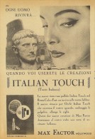 # MAX FACTOR ITALIAN TOUCH, ROUGE & MASKARA 1950s Advert Pubblicità Publicitè Reklame Lipstick Rossetto Lapiz Beautè - Non Classificati