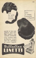 # BRILLANTINA LINETTI, ITALY 1950s Advert Pubblicità Publicitè Reklame Hair Fixer Fixateur Cheveux Fijador Haar - Unclassified