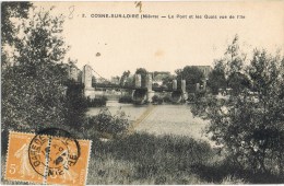 7616. Postal  COSNE Sur LOIRE (Nievre) 1925. Fechador GARE - 1900-29 Blanc
