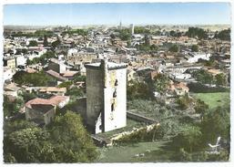 Don@ CPSM COLORISEE EN AVION AU DESSUS DE... LESPARRE - MEDOC, VUE AERIENNE, GIRONDE 33 - Lesparre Medoc