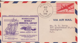 15-Stati Uniti-U.S.A.-6c. Posta Aerea-Air Mail-Aeroporto-Municipal Airport  Sunday August 10-1941-Beverly-Massachusetts - 2a. 1941-1960 Gebraucht