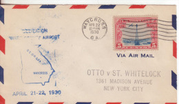 14-Stati Uniti-U.S.A.-5c. Posta Aerea-Air Mail-Aeroporto-Airport Waycross-21/22 Aprile 1930. - 1c. 1918-1940 Storia Postale