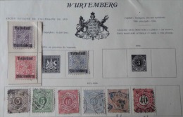 ALLEMAGNE: Petit Lot Anciens TIMBRES WURTEMBERG Oblitérés - Andere & Zonder Classificatie