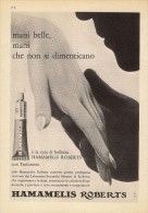 # CREMA MANI HAMAMELIS ROBERT´S 1950s Advert Pubblicità Publicitè Reklame Moisturizing Hand Cream Creme Mains Protector - Ohne Zuordnung