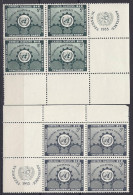 UnitedNations(New York)1953: Yvert19/20mnh**blocks Of 4 Cat.Value23,80Euros - Nuovi