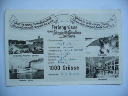 Germany: Feriengrüsse Von Schreibfaulen Leuten - Nordseebad Norderney - Dampfer "Frisia I." Wellenbad - 1960s Used - Norderney