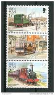 1991 Isola Di Man Treni Railways Trains Tram Set MNH**B201 - Tranvías