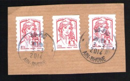 FRANCE 2013 Lot 3 Oblitérations Rondes Used Stamps Marianne De Ciappa Et Kawena LP 20 Gr Autoadhésif - 2013-2018 Marianne De Ciappa-Kawena