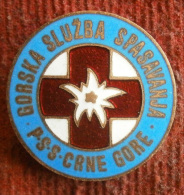 EX Yugoslavia -  Mountain Rescue Service - P.S.S.  - MONTENEGRO - First OFFICIAL Badge / Screw And Nut - Alpinismo, Escalada