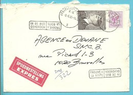 879A.P.+1703 Op Brief Per EXPRES Met Stempel BRUXELLES, + Stempel TROUVE A LA BOITE / IN DE BUS GEVONDEN - 1951-1975 León Heráldico