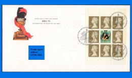 GB 1997-0005, "75 Years Of The BBC" Machin Prestige Booklet Pane FDC - 1991-2000 Decimal Issues