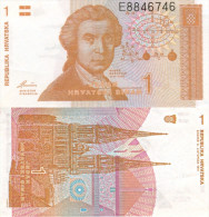 Banknote 1 Dinar Kroatien Hrvatska CROATIA 1991 Money Note Jedan Hrvatski HRD - Kroatien