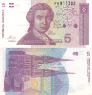 Banknote 5 Dinara Kroatien Hrvatska CROATIA Dinar Money Note Hrvatskih HRD Pet Geld Money Papiergeld - Croatia